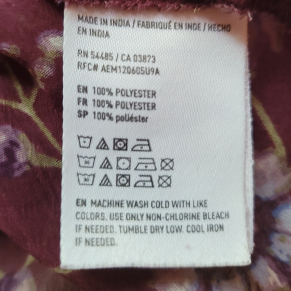 American Eagle Sheer Floral Top Fairy Core Ruffles Festival Summer Boho-M - Picture 5 of 8